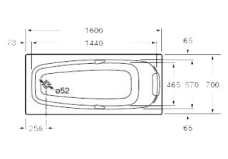 Акриловая ванна Roca Sureste 160х70 ZRU9302787